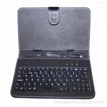 7-inch Black Color Universal Keyboard Case, Two-sides Leather